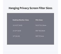 Taidda Filtro de Pantalla de Privacidad Colgante Antideslumbrante y UV con Alta Transmitancia para Monitor de 23-24 Pulgadas Adecuado para Espacios Públicos Material Pet