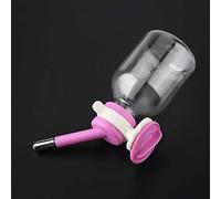 Taidda Fuente Portátil Rosa para Beber con Cabeza de Botella para, Gato, Conejo, Boquilla de Acero Inoxidable, 250 Ml, Resistente Al Desgaste, para Jaula o Caseta para (150ml)