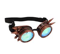 Taidda Gafas de Caleidoscopio de Halloween, Lentes de Cristal Arcoíris, Gafas Steampunk Ajustables para PC de Fiesta Vintage, ABS (Color Cobre)