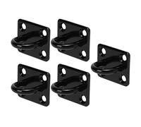 Taidda Gancho de Techo de Acero Inoxidable, Hebilla de Puerta de Soporte de Carga Engrosada para Columpio de Hamaca, 5 Piezas, Almohadilla de Montaje en Pared Negra, Ojo para Instalaciones en (6MM)