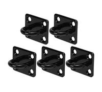 Taidda Gancho de Techo de Acero Inoxidable, Hebilla de Puerta de Soporte de Carga Engrosada para Columpio de Hamaca, 5 Piezas, Almohadilla de Montaje en Pared Negra, Ojo para Instalaciones en (5 mm)