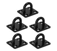 Taidda Gancho de Techo de Acero Inoxidable, Hebilla de Puerta de Soporte de Carga Engrosada para Columpio de Hamaca, 5 Piezas, Almohadilla de Montaje en Pared Negra, Ojo para Instalaciones en (8mm)