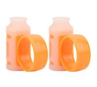 Taidda Herramienta Auxiliar Giratoria para Baterista, Clamp/Holder de Control de Baqueta, Controlador de Dedo Antideslizante para Baquetas, 2 Accesorios para para Principiantes (Blanco Naranja)
