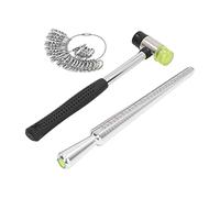 Taidda Herramienta de Medición de Tamaño de Anillo, Medidor de Mandril de Aleación de Aluminio Duradero para Medir Fácilmente el Tamaño del Anillo y el Dedo, Kit de Medición de de Metal para