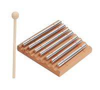 Taidda Instrumento de Percusión con Carillón de Energía Exquisito de 7 Tonos para la Gestión del Aula, Entrenamiento Musical para Niños, Color Madera + Plata, 6,6 X 5,9 X 5,1 Pulgadas