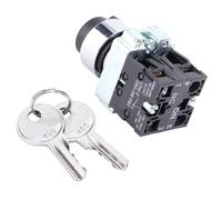 Taidda Interruptor de Llave de Reinicio Automático de 2 Posiciones con Mecanismo de Contacto Plateado para Seguridad del Hogar, Interruptor de Llave de Bloqueo de Alimentación de 240 V-3 A para Uso