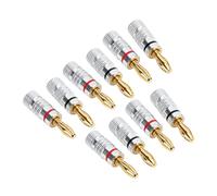 Taidda J.10053 Conector de Cable de Altavoz con Protección contra la Corrosión, Conector Tipo Banana de 4 Mm, Paquete de 10 Accesorios de Seguridad (rojo/negro)