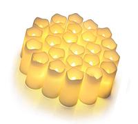 Taidda Juego de 24 Velas Eléctricas LED sin Llama para Decoración de Bodas, Luz de té Amarilla para un Ambiente Cálido, Carcasa de Plástico, Segura para Familias, Niños y Mascotas, Adecuada para