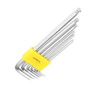 Taidda Juego Profesional de Llaves Hexagonales con Extremo Esférico de 7 Piezas, Kit de Llaves en L con Salida de Torsión de Largo Alcance para Entusiastas del Bricolaje y Garajes, Acero Al Cromo