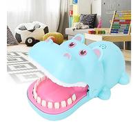 Taidda Juguete de Hipopótamo de Dibujos Animados Portátil con Dientes para Divertido Juego de Morder los Dedos para Niños Material Ligero y Ecológico (Blue)