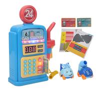 Taidda Juguete Interactivo Modelo de Gasolinera con Música Ligera para Niños, Lindo Juego de Gasolinera para el Desarrollo Infantil, Modelo de de Material Premium para Niños Mayores de 3 Años