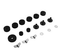 Taidda Kit de Batería Juego de Almohadillas de Fieltro Antideslizantes Arandelas Mangas de Tuerca para Platillos, Soporte de Batería Accesorios de Rendimiento para Entusiastas de la Música (BLACK)