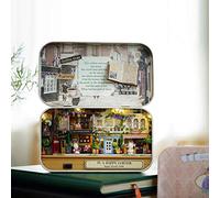 Taidda Kit de Casa de Muñecas en Miniatura Hecha a Mano de Bricolaje con Luz LED para Decoración y Regalo del Hogar, Tema de Esquina Rural/Calle, Madera/Resina, 5,63 * 6,46 * 1,02 Pulgadas (Esquina