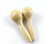 Taidda Maracas de Madera con Sonido Nítido, Juguete Educativo para Niños, Instrumento de Percusión Manual sin Pintar para Programas de Música Escolares
