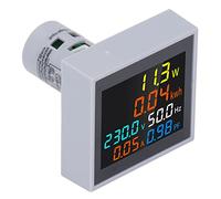 Taidda Medidor de Potencia Digital 6 en 1 con Carcasa de ABS Segura para el Hogar - Medidor de Potencia de Corriente de Voltaje para Escuelas e Industrias (AC250-450V)