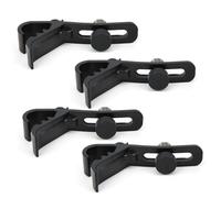 Taidda Micrófono de Tambor, Abrazadera a Prueba de Golpes, Ajustable para Amantes de los Instrumentos Musicales con Borde de Tambor, Metal Negro ABS, 4 Uds.