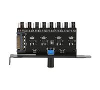 Taidda PC Fan Hub Controlador de Velocidad del Ventilador de Refrigeración Eficiente para Chasis Disco Duro VGA 8 Canales Ventilador PWM Perilla Controlador de de PC para de Refrigeración por Agua