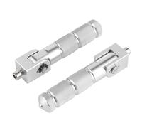 Taidda Pedales CNC de Aluminio para Motocicleta, Coche Eléctrico, Varilla de Soporte Plegable de 8 Mm, Pedal de Rebote de 90 Grados Apto para Apto para, 2 Piezas de 5,1" 5,7" Plateado (Silver)