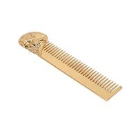 Taidda Peine de Barba de Aleación de Zinc de Bolsillo, Aceite Suavizante, Peine para Peinar el Cabello para Hombres, Uso Portátil Al Aire Libre (GOLD)