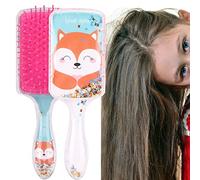 Taidda Peine de Peluquería con Lentejuelas y Función de Masaje del Cuero Cabelludo, Peine Ligero y Duradero para Niños, Color Blanco (#4)