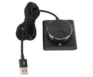 Taidda Perilla de Control de Volumen USB para PC con Perilla Giratoria de 360 grados y Función de Silencio, para 7 8 10 11 Vista, Aleación de Aluminio, Negro, 1 Tecla de Silencio; para Escuchar