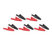 Taidda Pinza de Cocodrilo Aislada, Abrazadera de Prueba Eléctrica Duradera para Trabajos de Laboratorio, Juego de 5 Clips Rojos+negros de 2mm para Piezas de Equipos de Prueba