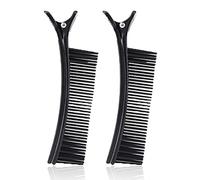 Taidda Pinza para Peinar el Cabello, Abrazadera de Sección Antideslizante Profesional para Salón de Peluquería, Herramienta de Partición para Estilistas y Uso Doméstico, 2 uds. (BLACK)