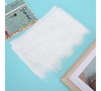 Taidda Poliéster Seda Ropa Bordado Encaje Suave DIY Vestido Artesanía Tela para Boda Fiesta de Cumpleaños Azul Marino Verde Azul Rosa Púrpura Rojo Ropa Decoración (color 6 blanco)