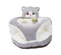 Taidda Silla de Apoyo para Sentarse para bebé, sofá de Felpa para Aprender a Sentarse con Respaldo para Práctica de Sentado Infantil, Sala de Estar en Casa (gato gris)