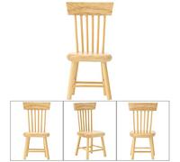 Taidda Silla de Casa de Muñecas en Miniatura de Madera, Decoración Sencilla, Accesorios para Casa de Muñecas, Muebles de Sala de Estar a Escala 1:12 (Naturaleza Madera Color)