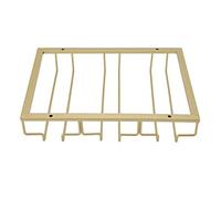 Taidda Soporte para Copas de Vino Al Revés, Elegante Estante Colgante para Copas de Vino para Cocina Debajo del Gabinete, Arte del Hierro para Decoración de Bares en el Hogar (GOLD)