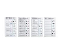 Taidda Tabla de Tareas Duradera, Extraíble, Reutilizable, para el Hogar, RV, Oficina, 4 Unidades, Tabla de Tareas para Adultos y Niños para Salidas, 7,87 X 4,72 Pulgadas, ABS PVC