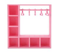 Taidda Taidda Armario para Ropa de Muñecas, Mini Armario para Muñecas con 10 Perchas para Organizar Ropa y Accesorios Abierto para Exhibir en Casa (Pink) (Pink)