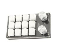Taidda Teclado Mecánico Macro Programable para Juegos para Office Gaming Lab, Mini Teclado Portátil para, Vista, OS X, Acrílico 5,2 X 3 1,5 Pulgadas (Blanco Negro)