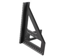 Taidda Transportador Cuadrado para Carpintería, Aleación de Aluminio Resistente, Regla Triangular de Inglete de 45 y 90 Grados para Ingeniero Carpintero Material: Aleación de Aluminio (BLACK)