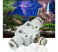 Taidda Válvula Reguladora de CO2 Control de Volumen de Gas Ajustable para Equipos de Bricolaje Adecuado para Manguera de PU de 6 Mm Blanco para Pecera Agua Hierba - 1 Pieza
