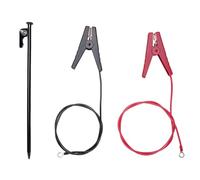 Taidda Varilla de Conexión a Tierra de Alambre de Cerca Eléctrica, 2 Cables de Cerca Eléctrica con Abrazadera para Conectar Cables de Alimentación, con Diseño Ovalado para una Fácil