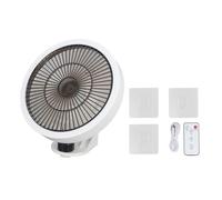 Taidda Ventilador Pequeño de Montaje en Pared, Miniventilador Oscilante Silencioso para RV, Dormitorio, Hogar, Oficina, Garaje, Luz Nocturna con Control Remoto de 3 Velocidades, Color Blanco