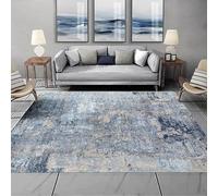 Taidianolp Alfombra de área para sala de estar, decoración del hogar, azul, 160 x 220 cm, color azul gris, neutro, patrón abstracto, moderno, antideslizante para suelos de madera, alfombra decorativa