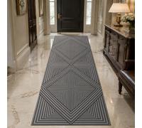 Taidianolp Alfombra de pasillo, 70 x 210 cm, moderna geométrica gris, alfombra para decoración de habitación, sofá, mesa de café, tocador, silla de escritorio