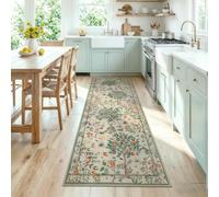 Taidianolp Alfombra de pasillo, 70 x 210 cm, multicolor, beige, verde, naranja, alfombra para decoración de habitación, sofá, mesa de café, tocador, silla de escritorio