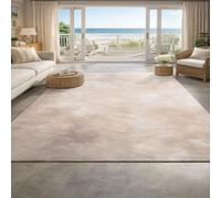 Taidianolp Alfombra de salón moderna de pelo corto, abstracta, beige, 180 x 210 cm, decoración de alfombras para salón, dormitorio de matrimonio,