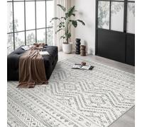 Taidianolp Alfombra de salón moderna de pelo corto, vintage, negro, gris y blanco, dibujo geométrico, gris, 80 x 150 cm, lavable, para cocina, dormitorio