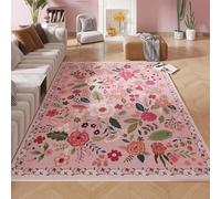 Taidianolp Alfombra Decoración de Habitación, Moderna Decoración Floral para Mujer, Multicolor, 150 x 200 cm, Alfombras Lavables Salón Dormitorio, Pelo Corto Antideslizante