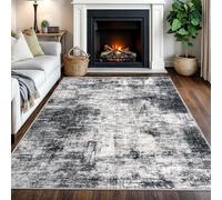 Taidianolp Alfombra decorativa para habitación, diseño abstracto, color negro, gris y blanco, negro, 200 x 280 cm, lavable, alfombra de pelo corto, grande, para salón, comedor, dormitorio