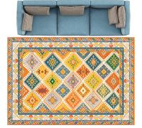 Taidianolp Alfombra lavable suave para decoración del hogar, naranja beige, 80 x 120 cm, multicolor, naranja, amarillo, beige, crema, azul, verde, estética, para dormitorio, sala de estar, interior,