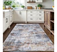 Taidianolp - Alfombra para salón (180 x 200 cm), diseño abstracto moderno, negro, gris, marrón, amarillo, multicolor