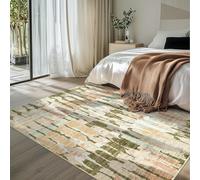 Taidianolp - Alfombra para salón, decoración, color naranja y verde abstracto, moderno, rojo, marrón, multicolor, 90 x 120 cm, alfombra de entrada interior, pasillo, cocina, lavable,