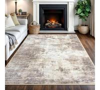 Taidianolp - Alfombra para salón, decoración, diseño abstracto moderno, marrón topo crema, 90 x 120 cm, alfombra de entrada interior, pasillo, cocina, lavable,