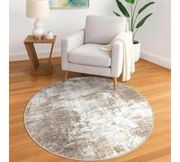 Taidianolp Alfombra Salón Decoración,Diseño Abstracto Moderno Marrón Topo Crema, Topo, Redondo 200 cm,Alfombra Sala de estar Gran Dormitorio Moqueta,